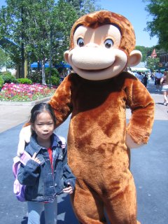 Photo of Curious George mascot at Universal Studios