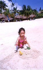 Rubber shoes on the sand