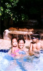 Angel and kids in the Maribago pool.