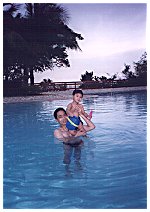 Manuel and Adi in pool